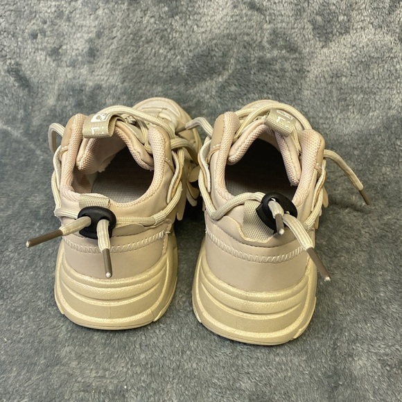 Boys Girls beige sneakers Lace Up Running Shoe Walking Non-Slip size‎ 27 - Picture 3 of 16